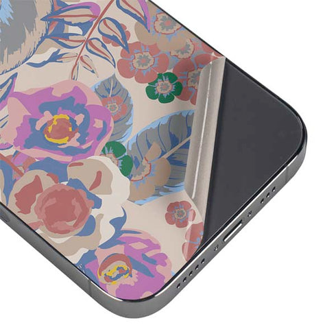 Warm Taupe Floral iPhone 16 Pro Skin